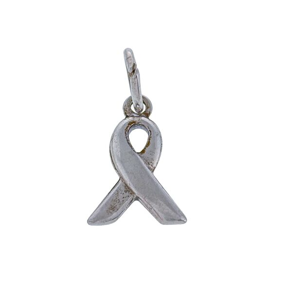 Vintage SIC Sterling Silver 925 Breast Cancer Awareness Ribbon Charm Pendant - Picture 2 of 5